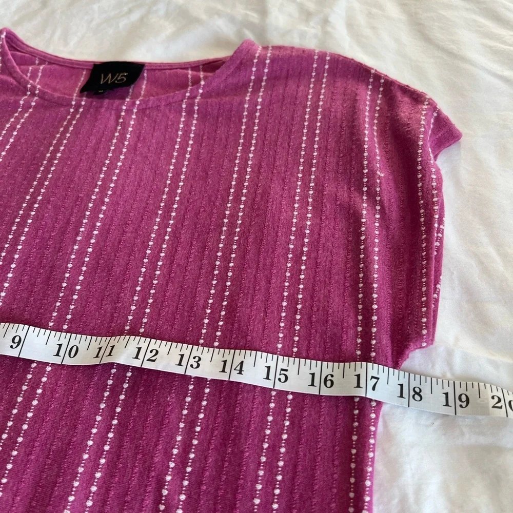 W5 Pink Ribbed Cap Sleeve Tee - Picture 4 of 5